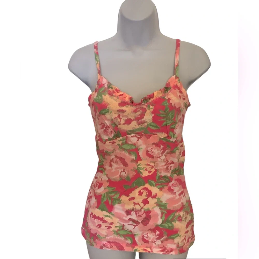 Pink multicolored tank top. Sz. M adjustable straps. NWT